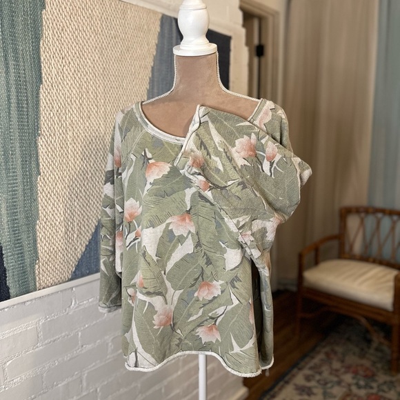 Cato Tropical Floral Raw Hem Sweatshirt - Picture 6 of 10